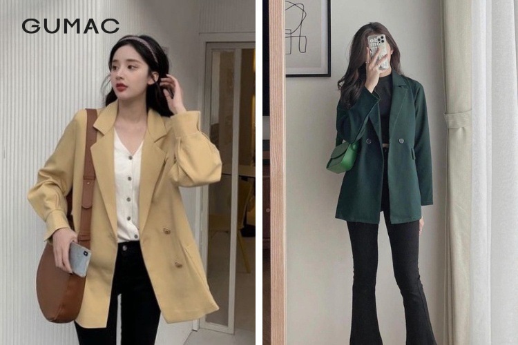 Quần jean đen mix áo khoác Blazer Quan jean den mix ao khoac Blazer