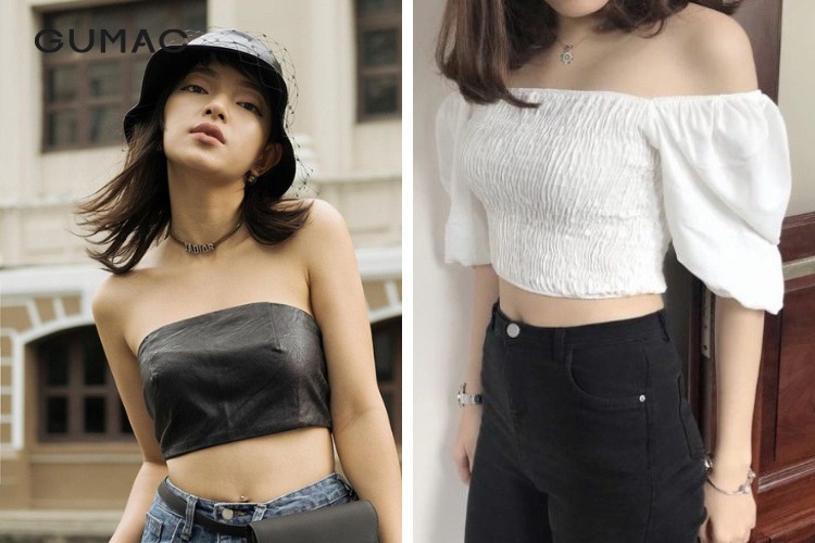 Quần jean đen nữ phối áo croptop Quan jean den nu phoi ao croptop
