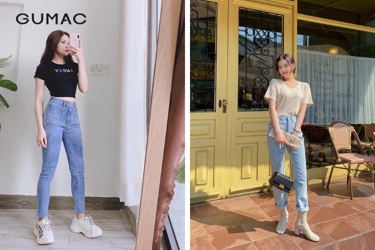 Mix áo Croptop cùng quần jean ôm Mix áo Croptop cùng quần jean ôm