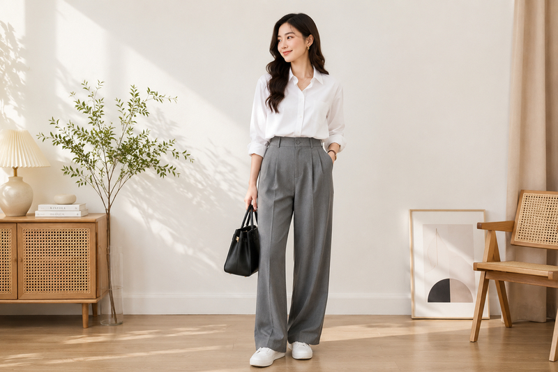 Lưu ý khi phối đồ với quần xám để luôn chỉn chu.