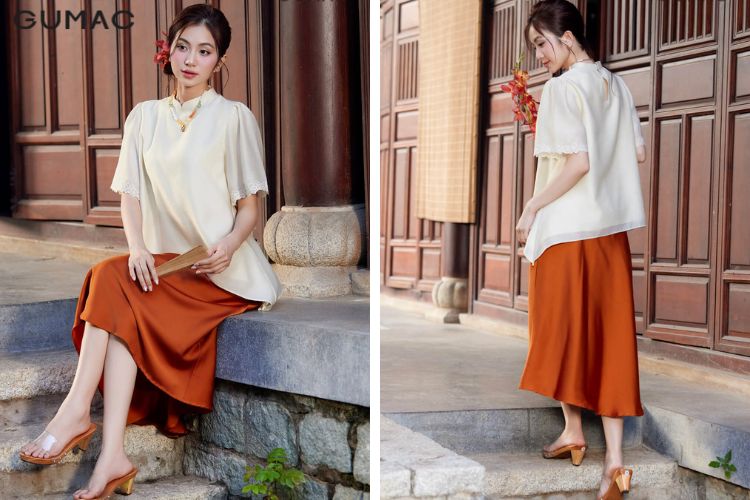 Set áo dài cách tân Ngọc Cát Set áo dài cách tân Ngọc Cát