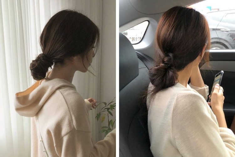 Búi tóc thấp đơn giản siêu nhanh chóng và tiện lợi Búi tóc thấp đơn giản siêu nhanh chóng và tiện lợi