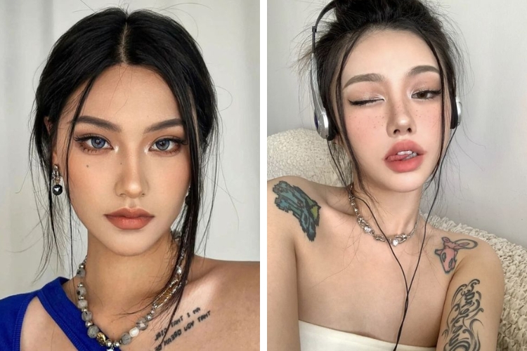 Búi tóc thấp sang trọng chẻ mái râu tôm cực chất Búi tóc thấp sang trọng chẻ mái râu tôm cực chất