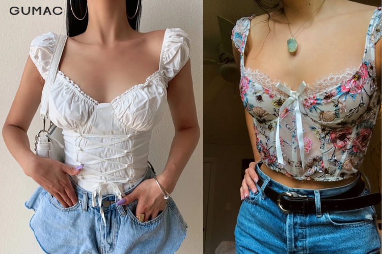 Áo Corset phối quần jean cá tính Áo Corset phối quần jean cá tính