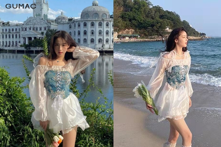 Đầm xòe mix áo corset Đầm xòe mix áo corset
