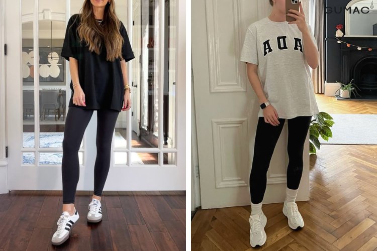 áo thun mặc với quần legging áo thun mặc với quần legging