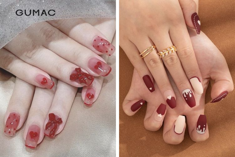 Các kiểu nail màu đỏ trắng da Các kiểu nail màu đỏ trắng da