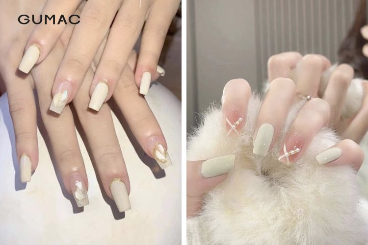 Nail màu trắng sữa nhẹ nhàng Nail màu trắng sữa nhẹ nhàng