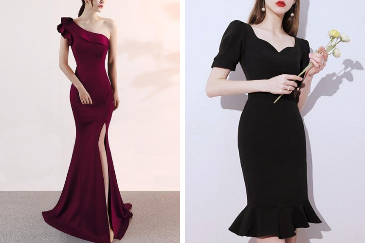 mẫu đầm nhung đuôi cá thanh lịch mẫu đầm nhung đuôi cá thanh lịch