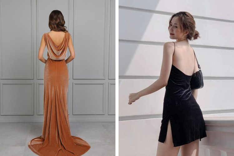 váy nhung hở lưng đẹp váy nhung hở lưng đẹp