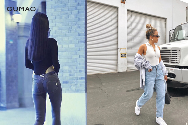 Bodysuit cùng quần jeans dài Bodysuit cùng quần jeans dài