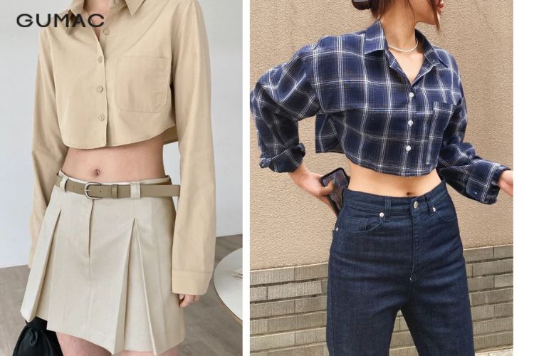 Áo sơ mi croptop Áo sơ mi croptop