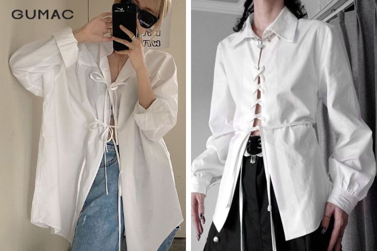 Áo sơ mi thắt dây Áo sơ mi thắt dây