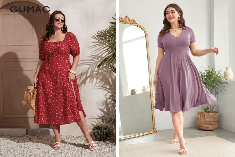 Đầm xoè mix sandals cho người 60kg Đầm xoè mix sandals cho người 60kg