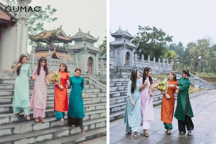 Tạo dáng chụp duyên dáng ở chùa Tạo dáng chụp duyên dáng ở chùa