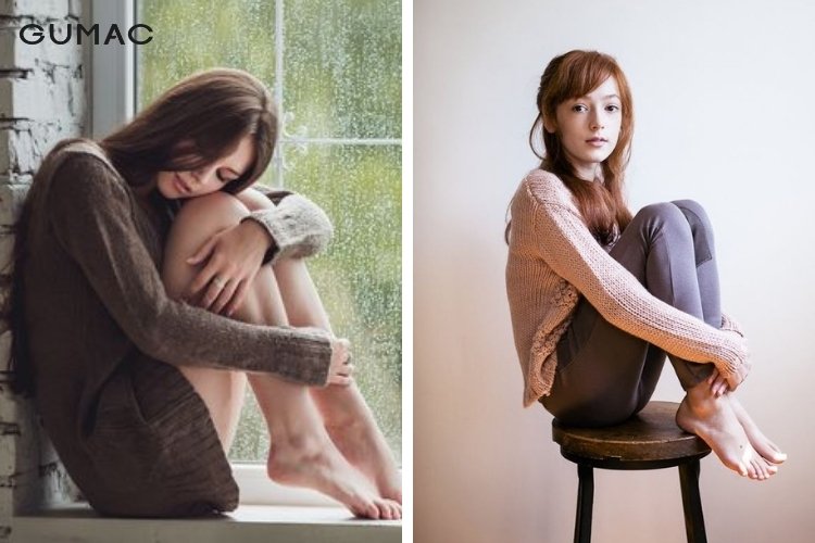 Chụp ảnh ngồi ở tư thế ôm đầu gối Chụp ảnh ngồi ở tư thế ôm đầu gối