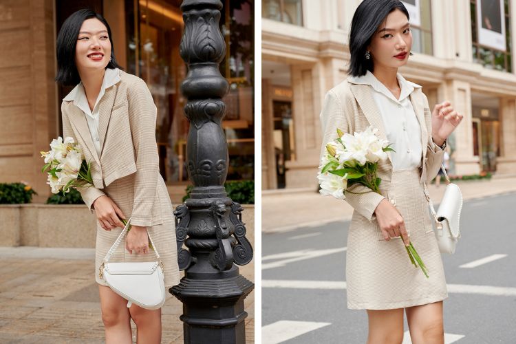 Chân váy nâu phối áo màu gì Chân váy nâu phối áo màu gì