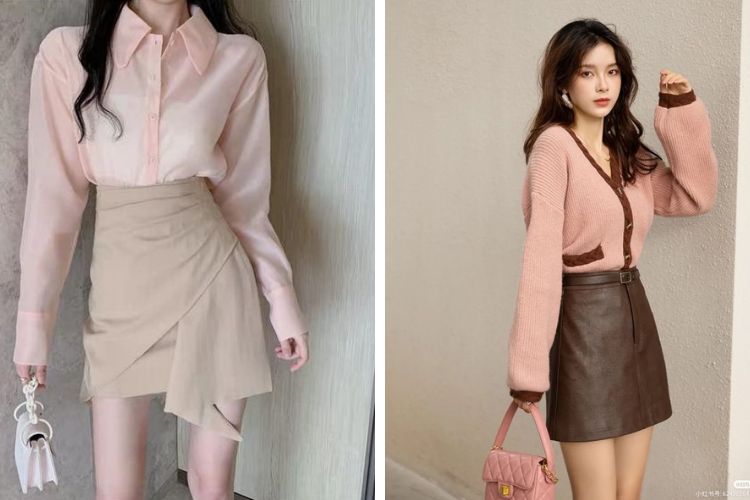 Chân váy nâu phối với áo màu gì Chân váy nâu phối với áo màu gì