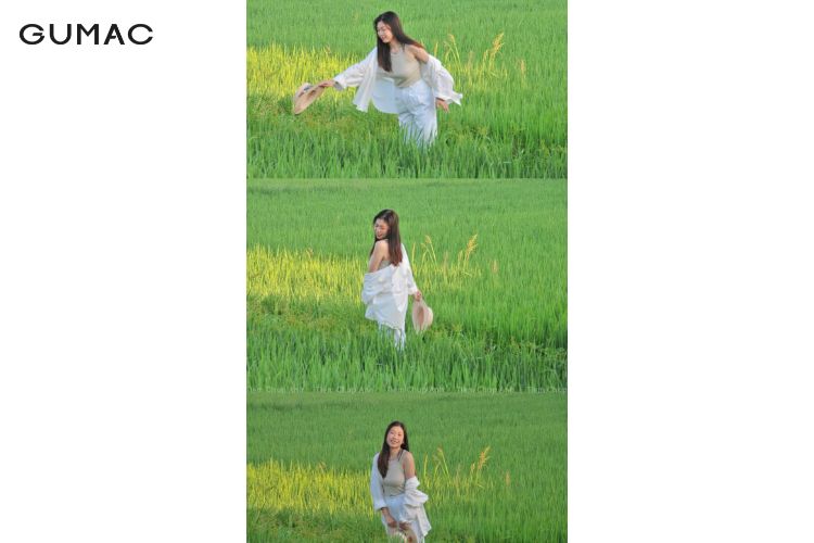Tạo kiểu cùng cây lúa với chân váy cùng áo sơ mi Tạo kiểu cùng cây lúa với chân váy cùng áo sơ mi
