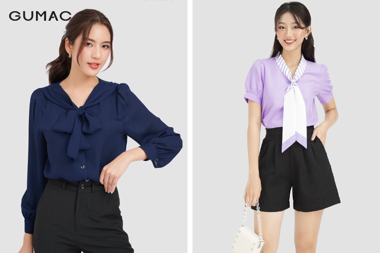 Cổ áo hình chữ V cho sơ mi nữ Cổ áo hình chữ V cho sơ mi nữ