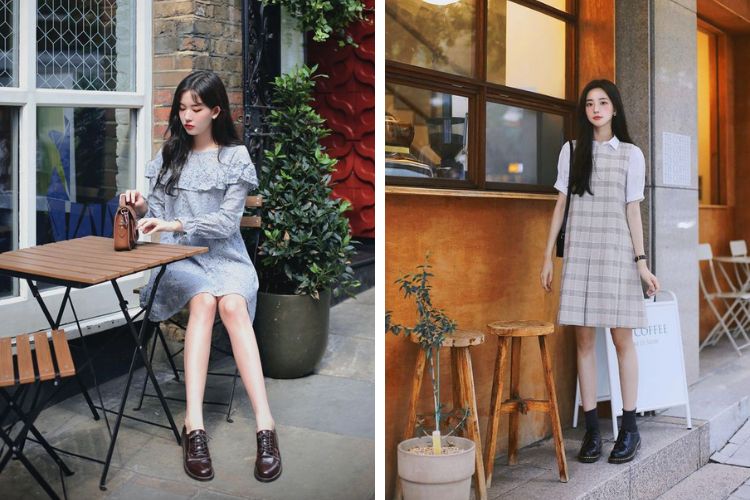 phối giày với đầm suông phối giày với đầm suông