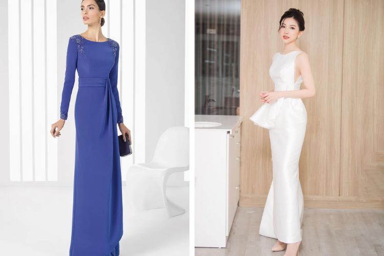 Đầm dáng cổ thuyền dạ hội Đầm dáng cổ thuyền dạ hội