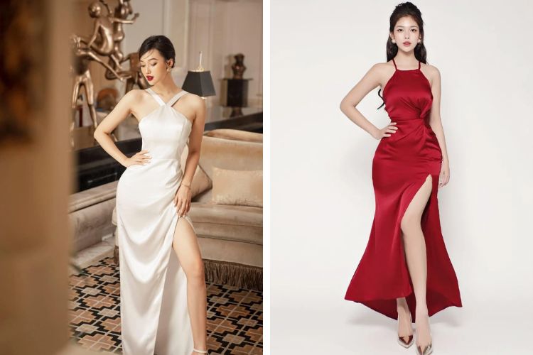 Đầm dạ hội cổ yếm sang trọng Đầm dạ hội cổ yếm sang trọng