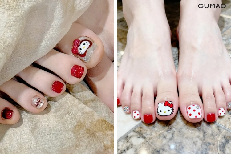 mau nail chan do dinh sticker an tuong