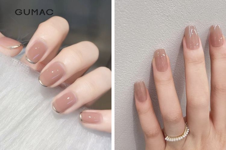 Mẫu nail sơn thạch nude tự nhiên Mẫu nail sơn thạch nude tự nhiên