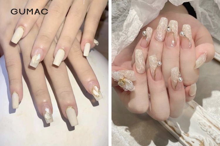 Nail sơn thạch màu trắng nhẹ nhàng Nail sơn thạch màu trắng nhẹ nhàng
