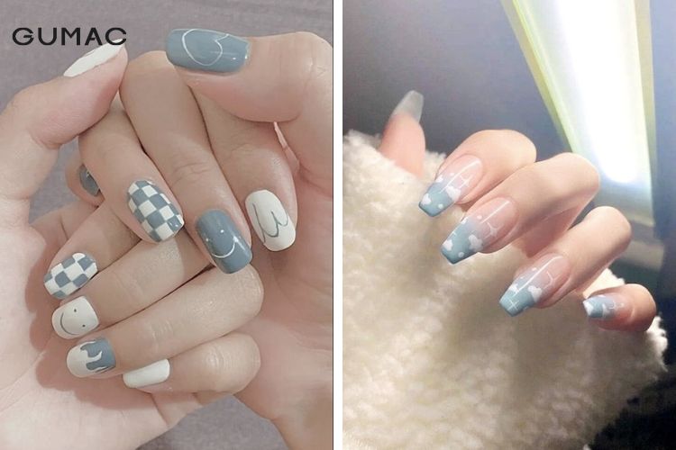 Nail màu xanh da trời siêu xinh cho da sẫm màu nail-mau-xanh-xam-nhat