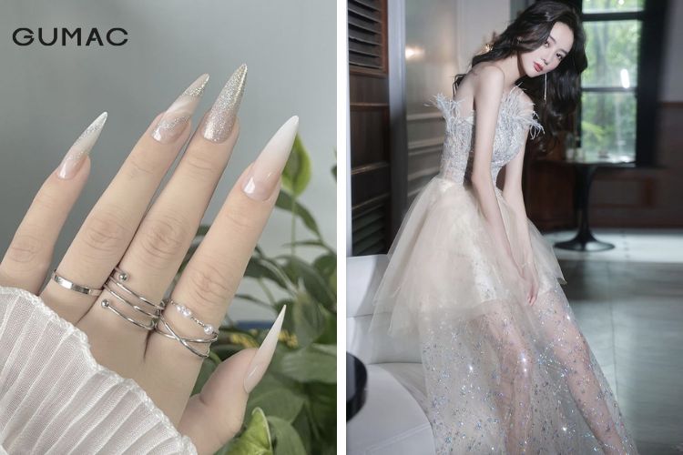 Trang phục ánh kim hợp sơn móng tay màu gì Trang phục ánh kim hợp sơn móng tay màu gì
