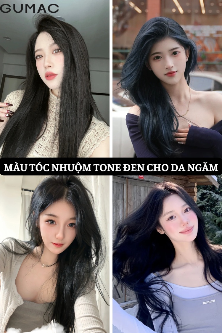 nhung mau toc den ton da cho co nang da ngam