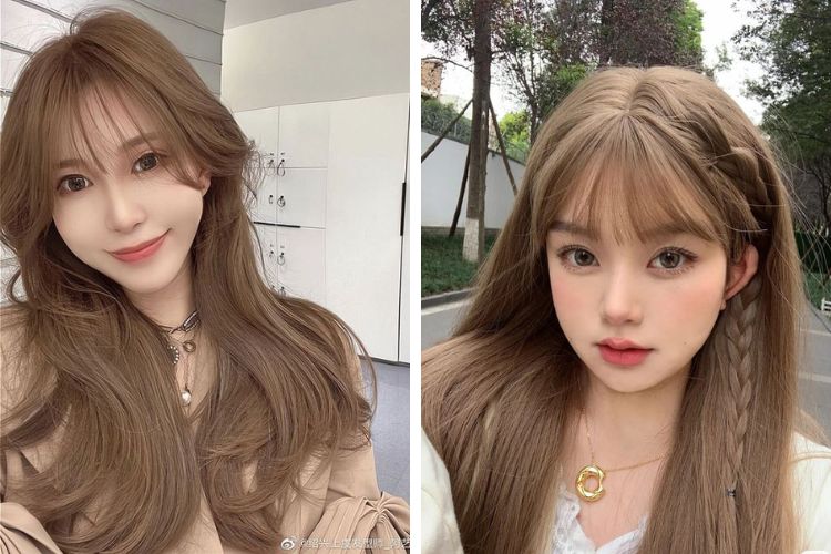 màu tóc nâu trà sữa màu tóc nâu trà sữa