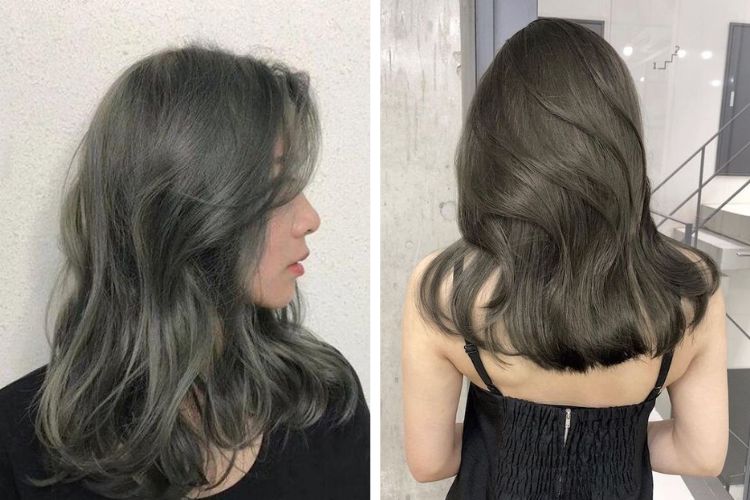 tóc dài xoăn màu rêu khói tóc dài xoăn màu rêu khói