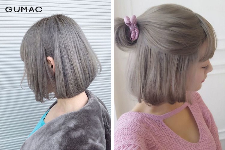 Kiểu tóc bob nhuộm tóc xám khói Kiểu tóc bob nhuộm tóc xám khói
