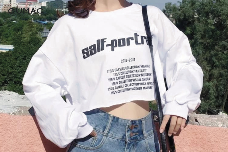 Áo croptop kiểu tay dài form rộng mau ao croptop form rong kieu tay dai