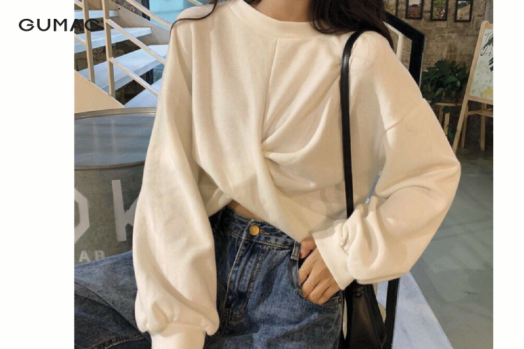 Áo croptop form rộng dài ngang eo ao croptop form rong dai ngang eo