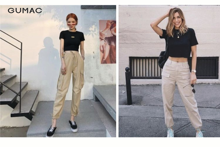 Phối áo croptop form rộng với quần kaki cao cấp phoi ao croptop form rong voi quan kaki cao cap