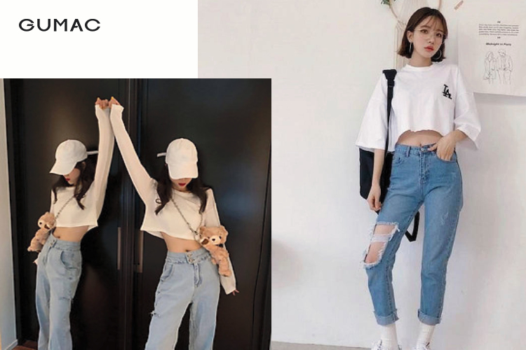 Croptop form rộng hack dáng chuẩn xinh cùng quần skinny croptop form rong hack dang chuan xinh cung quan skinny