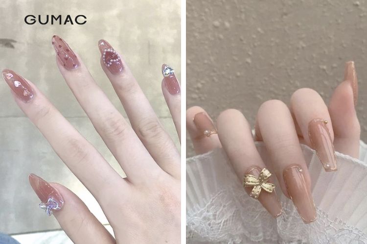 Các mẫu nail hồng đất sơn thạch đơn giản Các mẫu nail hồng đất sơn thạch đơn giản