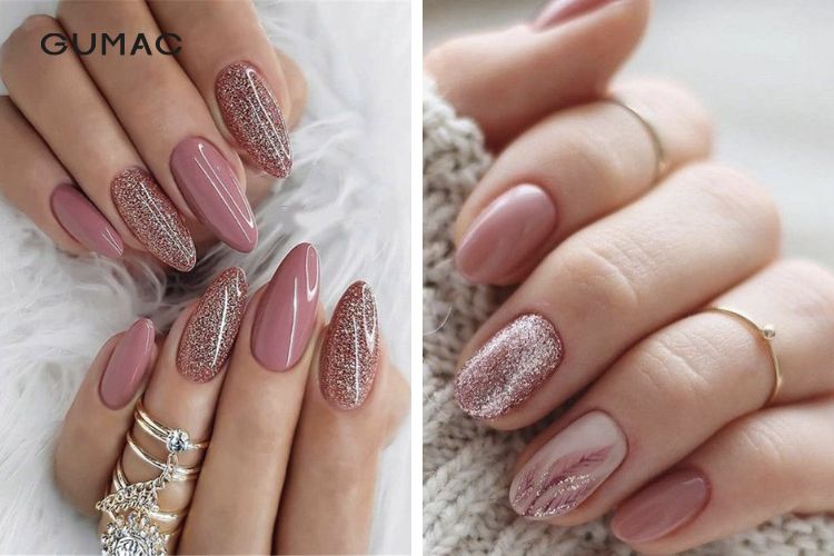 Nail màu hồng đất ánh kim cá tính Nail màu hồng đất ánh kim cá tính