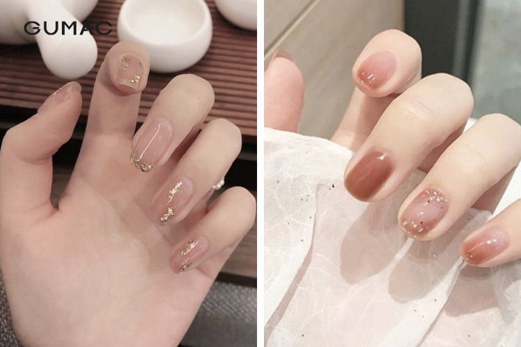 Nail màu nâu sữa sơn nhũ bắt mắt Nail màu nâu sữa sơn nhũ bắt mắt