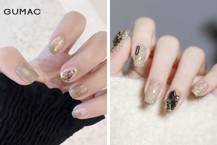 Nail nhũ vàng sang chảnh Nail nhũ vàng sang chảnh