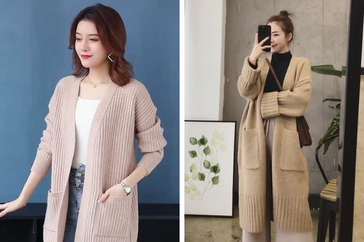 Áo khoác len dáng dài Hàn Quốc Áo khoác len dáng dài Hàn Quốc