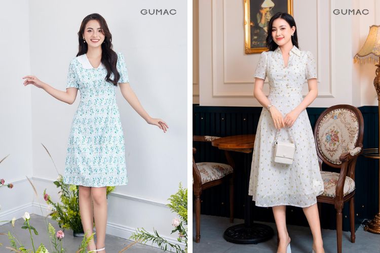 Mặc váy xòe có họa tiết Mặc váy xòe có họa tiết