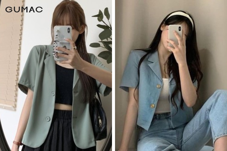 Áo vest croptop tay ngắn Áo vest croptop tay ngắn