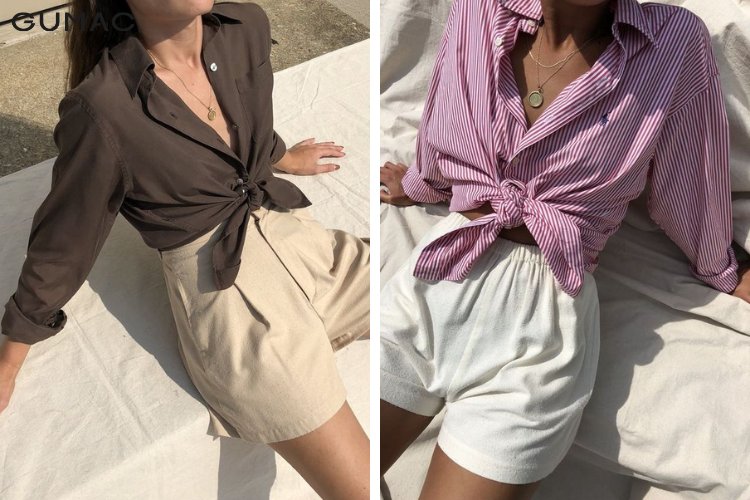 phối đồ với áo sơ mi buộc vạt đẹp phối đồ với áo sơ mi buộc vạt đẹp