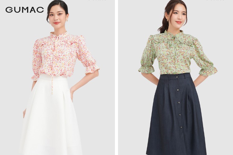 Kết hợp thêm trang sức lấp lánh phối đồ với áo sơ mi cổ bèo trang sức