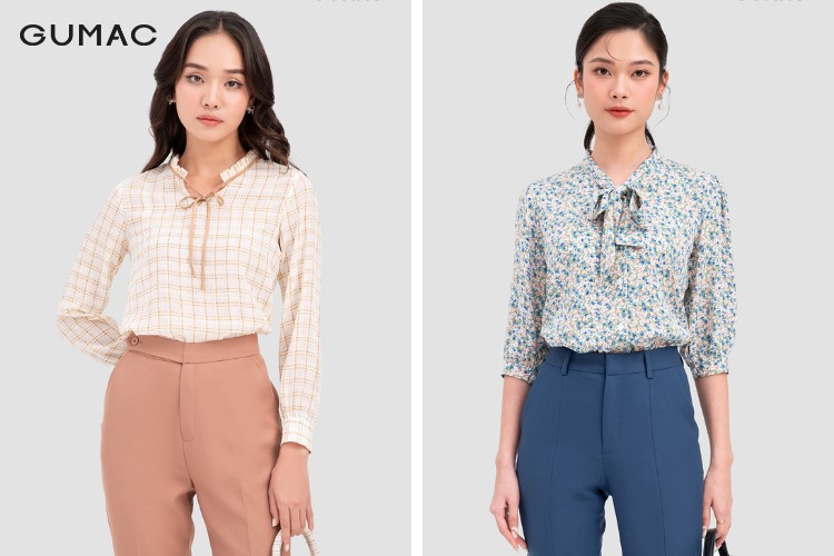 Phối đa dạng nhiều kiểu nón khác nhau phối đồ với áo sơ mi cổ bèo xinh
